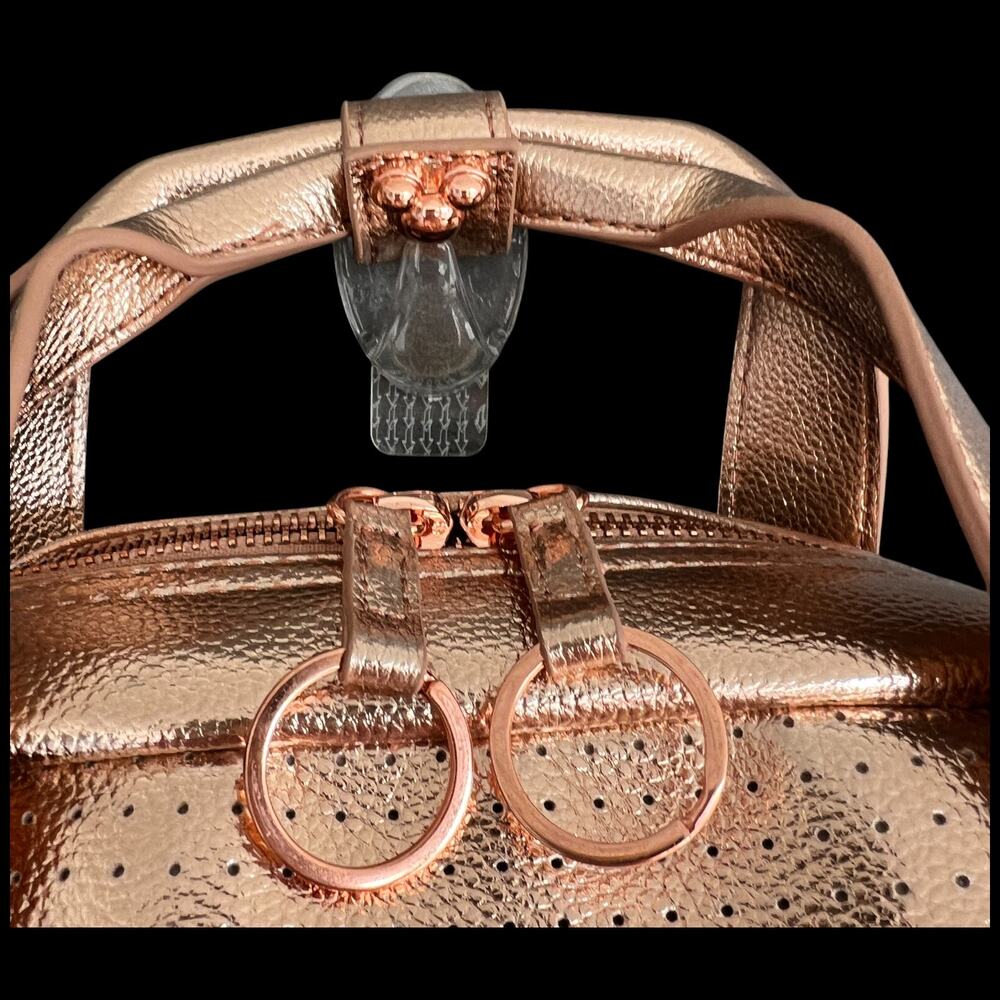 DISNEY MICKEY MOUSE Icon Flair Women's  Backpack Rose Gold Bag Perforated - Picture 8 of 16